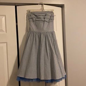 Size 6 Betsey Johnson Strapless Striped Dress